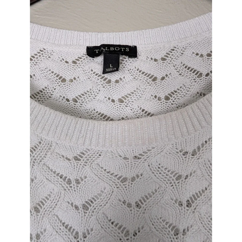 Talbots Textured Linen Cotton Blend Pullover Sweater